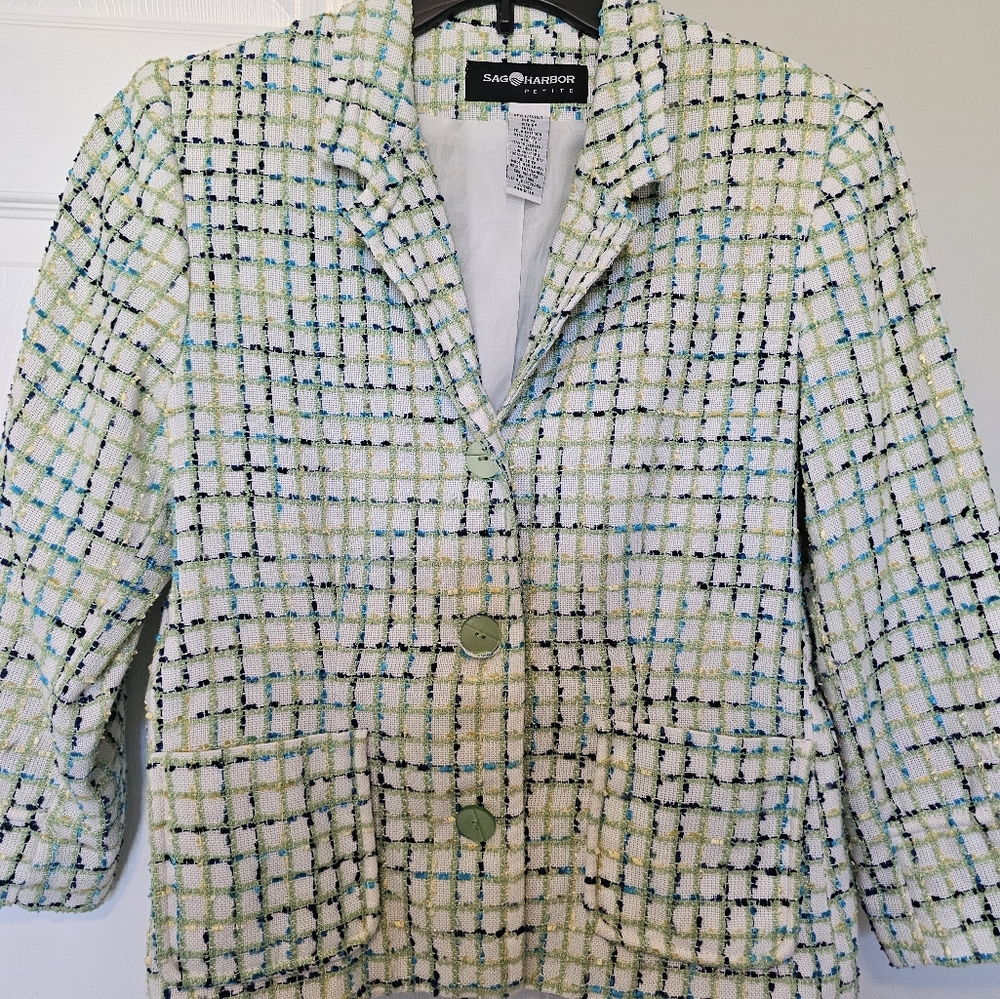 Blue and Green Tweed Blazer
